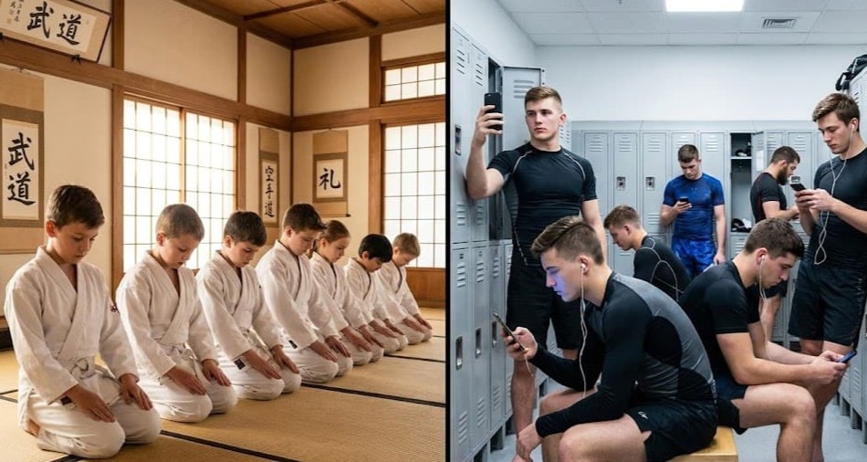 Un peleador entrenando